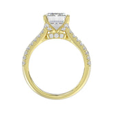 14K WHITE GOLD 1 1/4CT ROUND/BAGUETTE/RADIANT DIAMOND LADIES RING (CENTER STONE RADIANT DIAMOND 4CT)